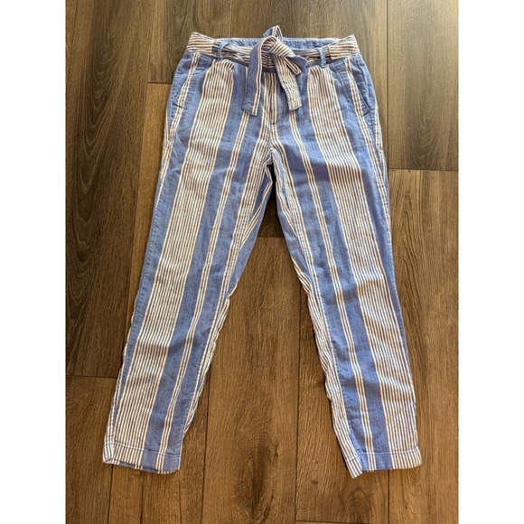 Tommy Hilfiger Pants - Tommy Hilfiger Relaxed Tapered Chino Striped Pants Blue 4 Coastal Summer Preppy